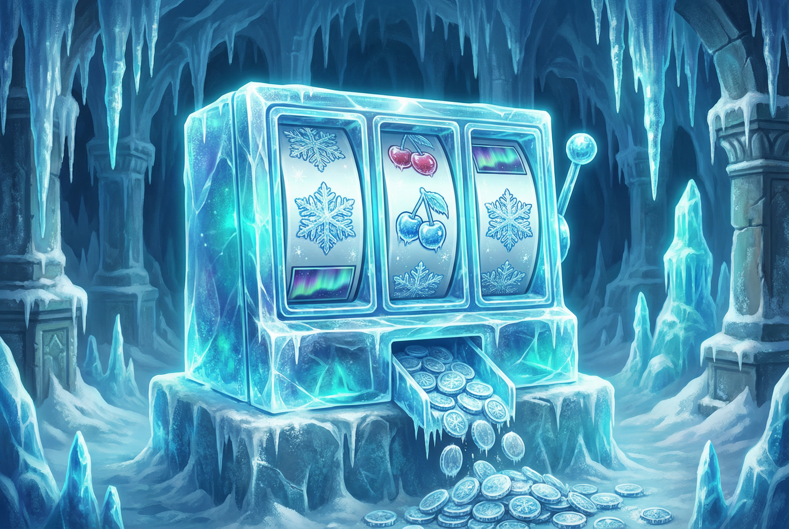 经典三轴冰川角子机 - 水果老虎机